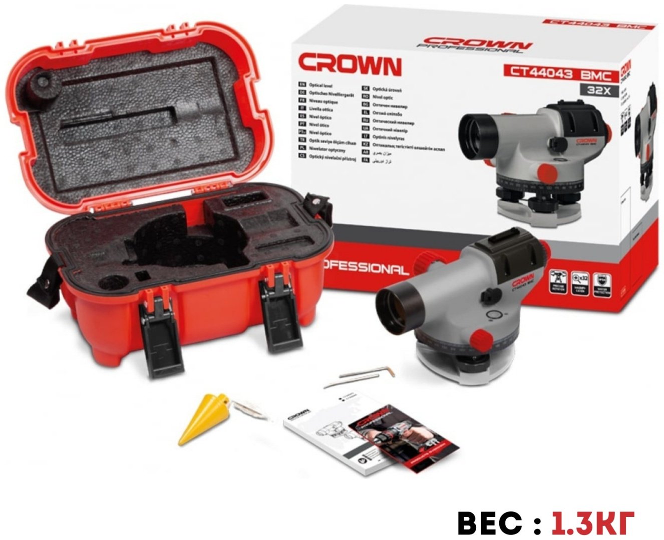 Оптический нивелир CROWN CT44043 купить,NaN
