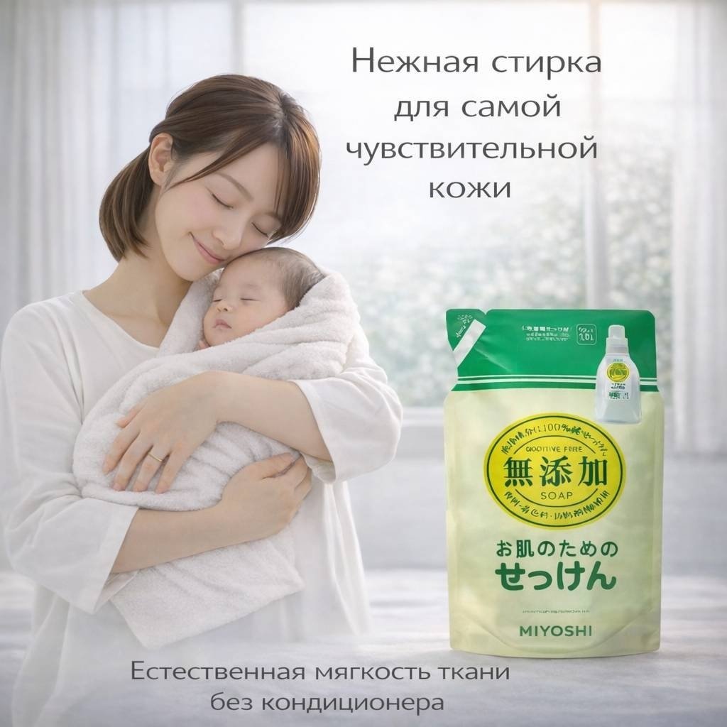 Miyoshi MIYOSHI Additive Free Laundry Liquid Soap 1 л купить,NaN