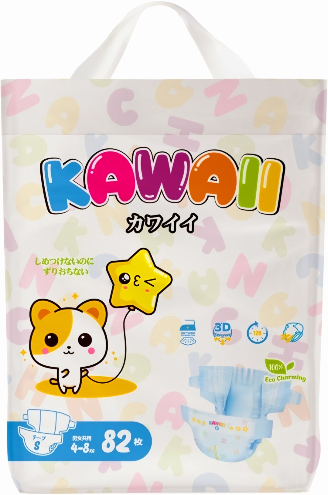Подгузники Kawaii S, 82 шт купить,NaN