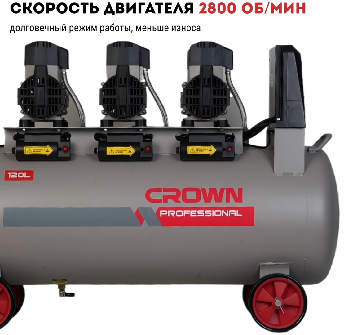 Компрессор безмасляный CROWN CT36153, 7 бар купить,NaN