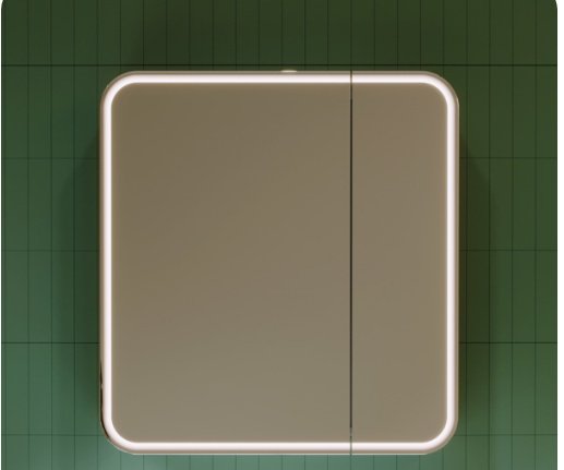 Шкаф зеркальный навесной KABINKA.KZ Lana 80, 80x15.3x80 см, белый
