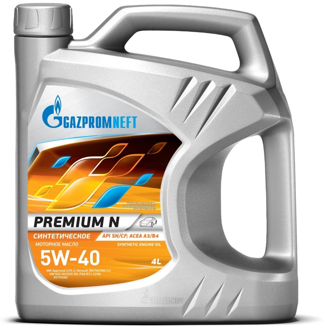Моторное масло Синтетическое Gazpromneft Premium N 5W-40 4 л