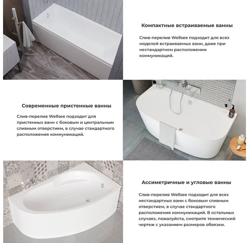 Ванна Wellsee 231103001 180x85 см, акрил купить,395200