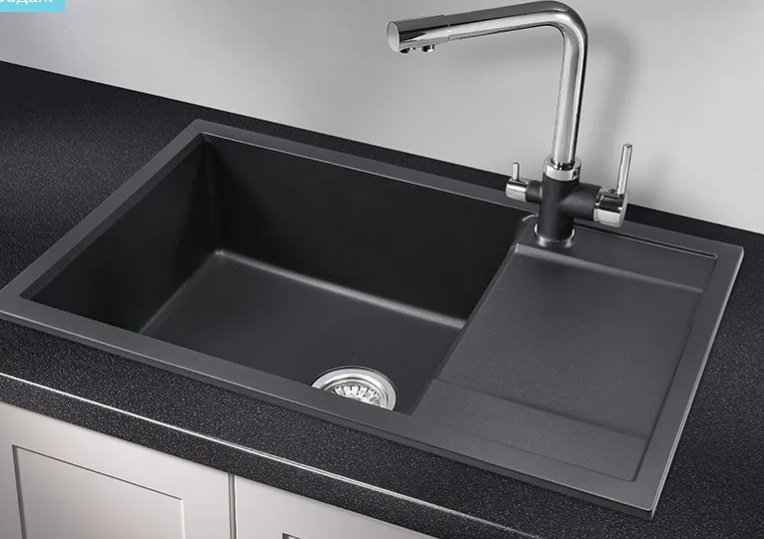 Кухонная мойка GRANULA 7805 78х50х20 см, кварцевый песок, тон шварц купить,276300