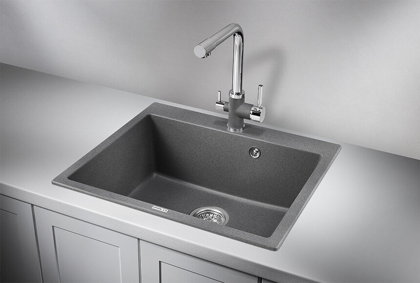 Кухонная мойка GRANULA 6001 60х52х20 см, кварцевый песок, тон шварц купить,243200