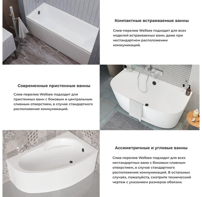 Ванна Wellsee 231103003 180x85 см, акрил купить,366200
