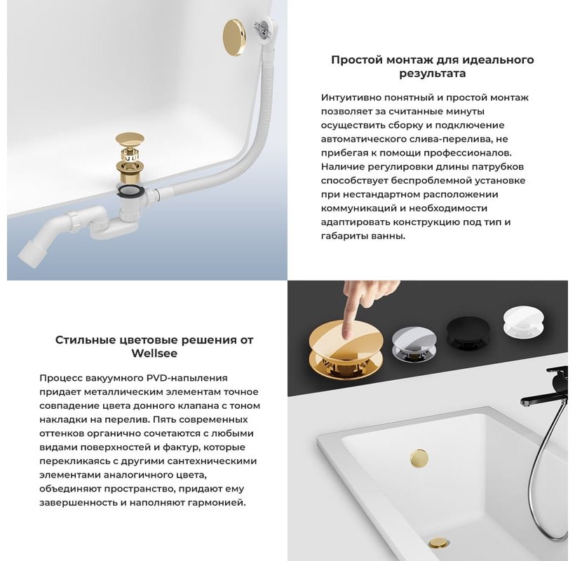Ванна Wellsee 231103008 180x85 см, акрил купить,428600