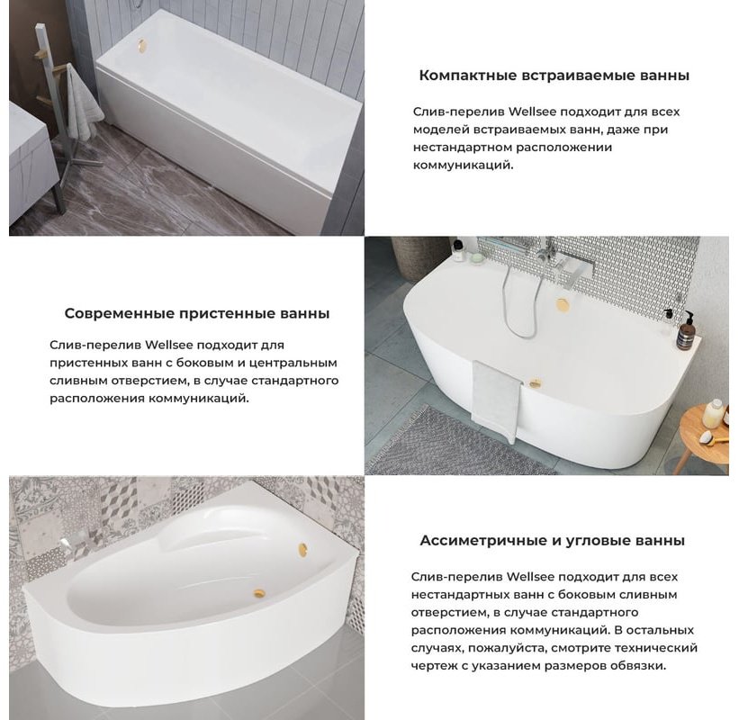 Ванна Wellsee 231103008 180x85 см, акрил купить,428600