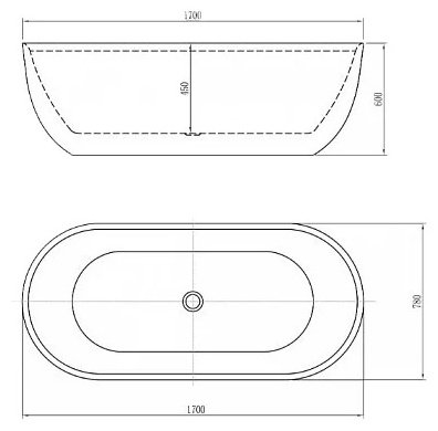 Ванна овальная Aquanet Delight 170x78 см, акрил