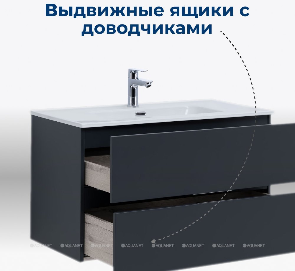 Тумба с раковиной KABINKA.KZ Алвита new 80, 80x53.1x45.7 см, темно-серый купить,NaN