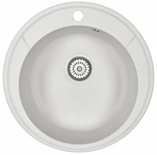 Кухонная мойка GRANULA 4802 48х48х18 см, кварцевый песок, тон белый купить,NaN