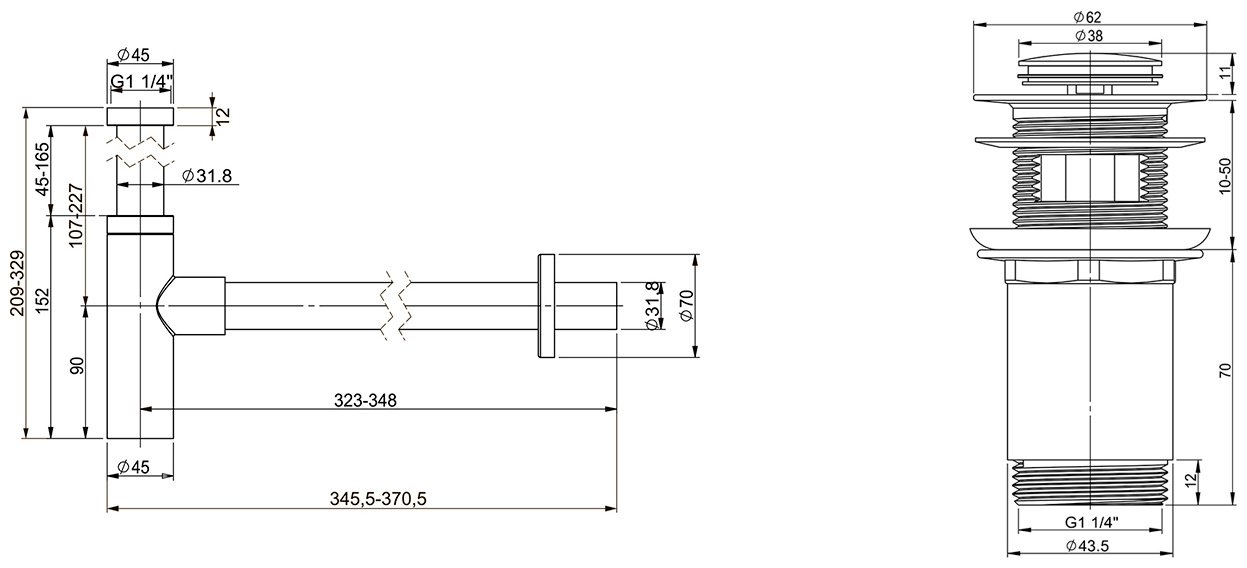 Сифон Wellsee Drainage System 182120001 1 1/4