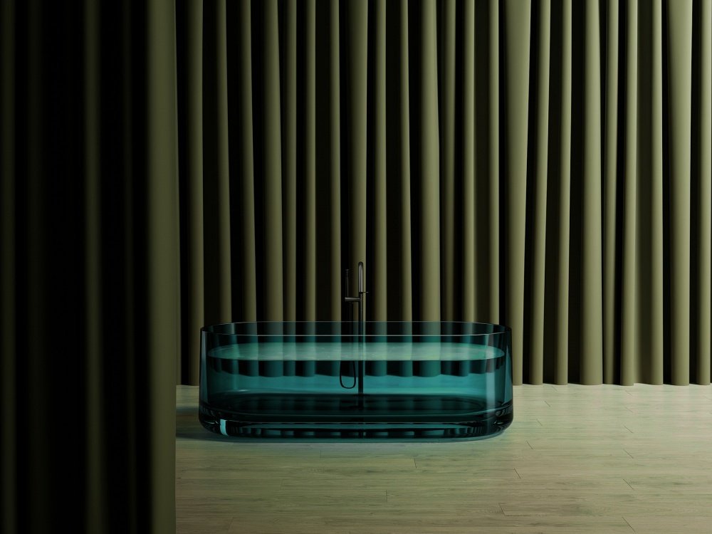 Ванна Abber Kristall AT9708Aquamarin 170x75, стекло