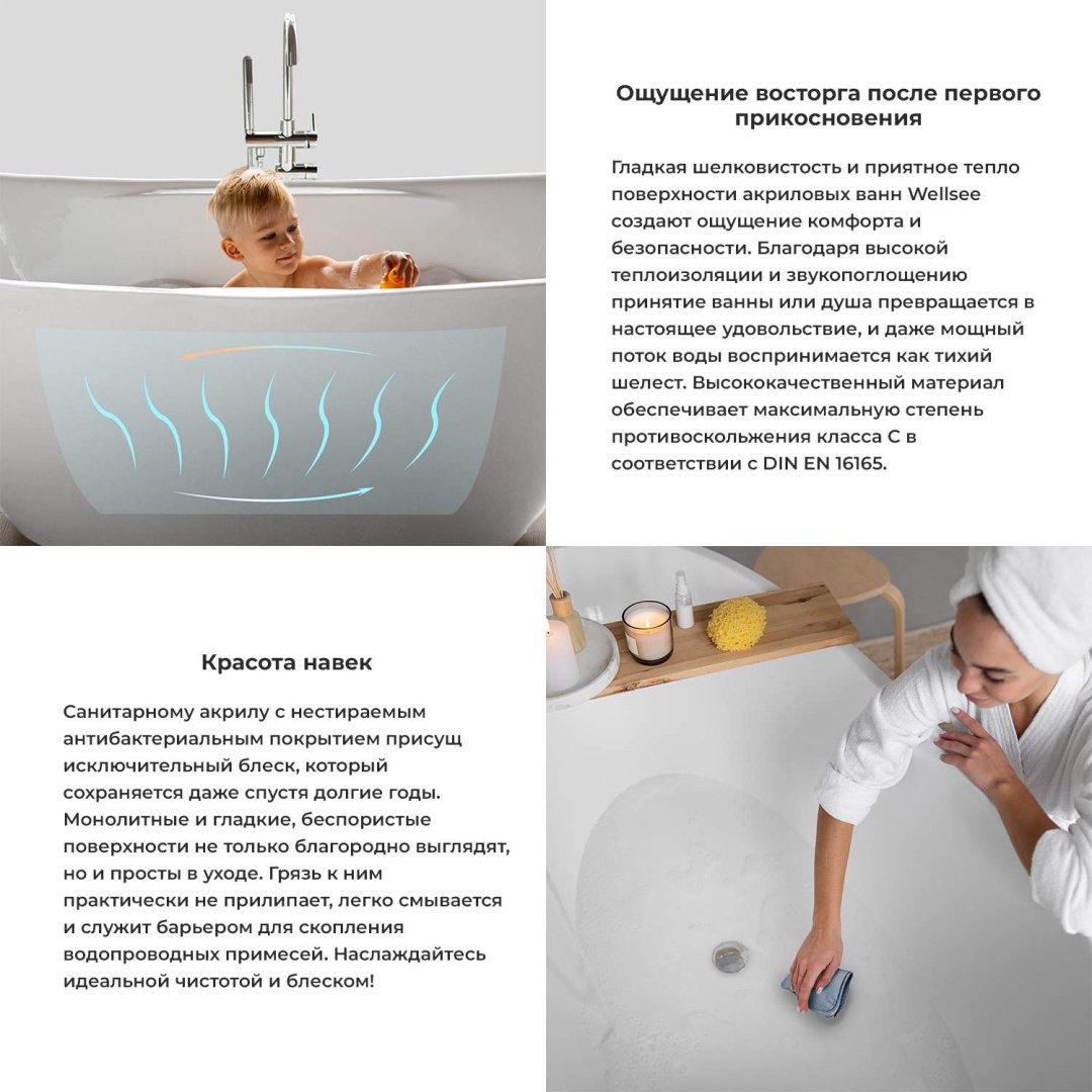 Ванна Wellsee 237101001 150x150 см, акрил купить,1826500