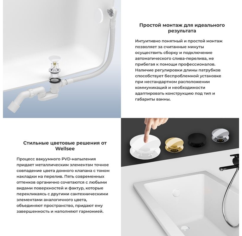 Ванна Wellsee 231103002 180x85 см, акрил купить,366200