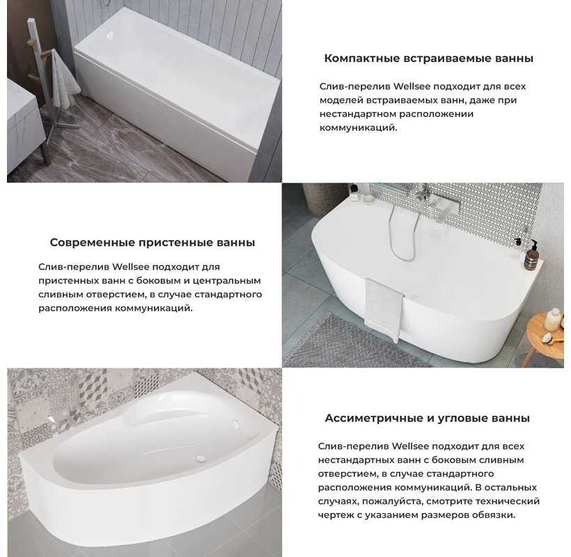Ванна Wellsee 231103002 180x85 см, акрил купить,366200