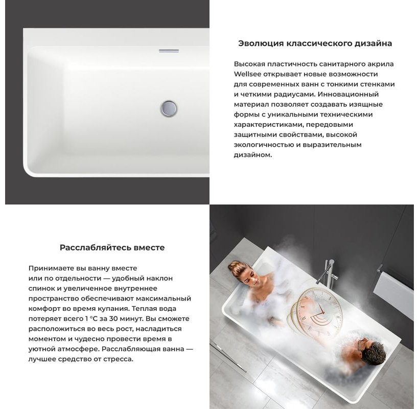 Ванна Wellsee 230901003 140x74 см, акрил
