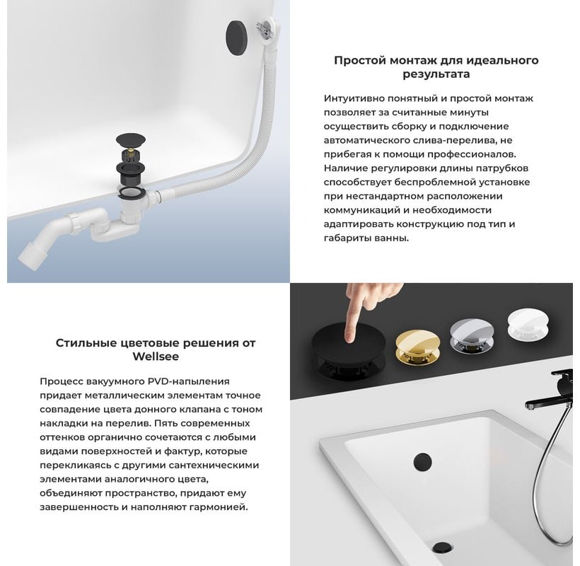 Ванна Wellsee 231102007 165x80 см, акрил купить,422400