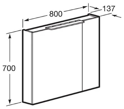 Шкаф навесной Roca OLETA 800, 80x13.7x70 см, белый