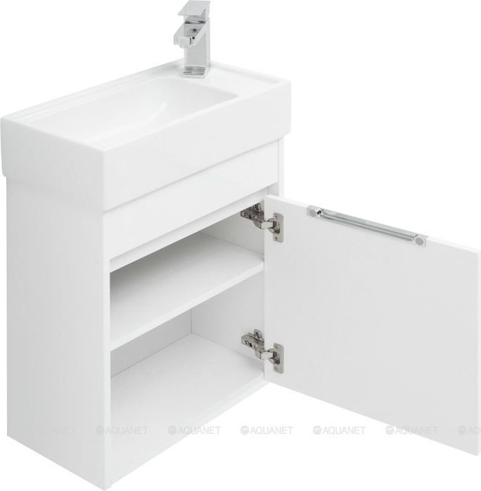 Тумба с раковиной Aquanet Лидс, 49.1x66x25.8 см, белый