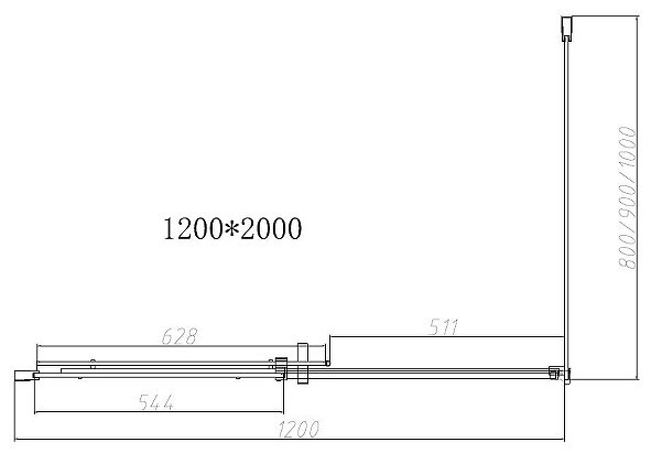 Душевое ограждение KABINKA.KZ двухстенное VSR-4D9012CLB, 1200х2000 мм