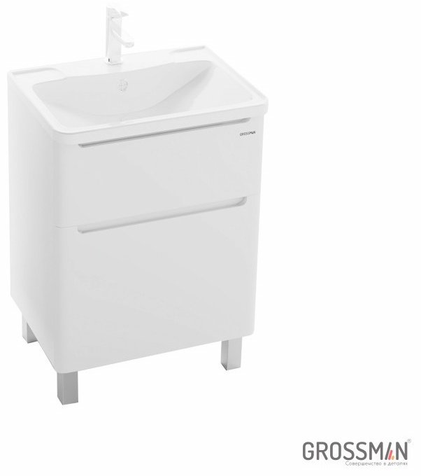 Тумба с раковиной Grossman АДЕЛЬ-60, 59x70x45 см, белый купить,NaN