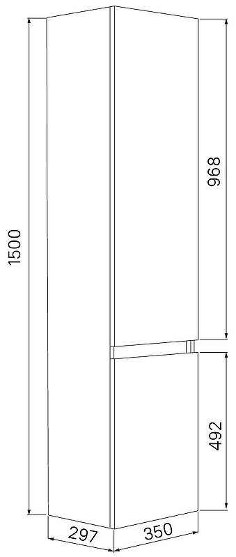 Шкаф-пенал навесной IDDIS ZOD35A0i97, 35x28.1x150 см, белый, коричневый купить,NaN