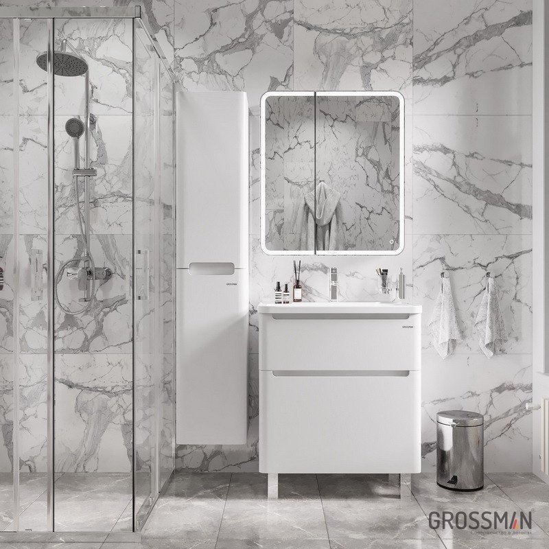 Тумба с раковиной Grossman АДЕЛЬ-70, 69x70x44.6 см, белый купить,NaN