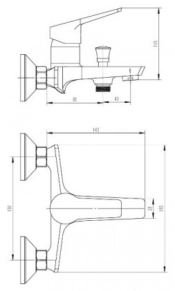 Смеситель для ванны ESKO K0000046177, латунь, цвет хром купить,NaN
