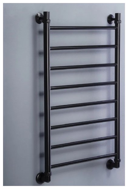 Полотенцесушитель водяной Оптима VLP-1-5080-black-m, лесенка 50x80 см