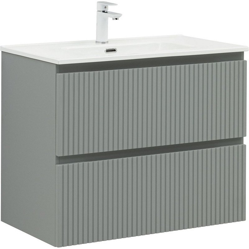 Тумба с раковиной KABINKA.KZ Flat 80 335434, 80x63.7x45.5 см, серый