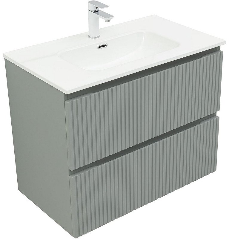 Тумба с раковиной KABINKA.KZ Flat 80 335434, 80x63.7x45.5 см, серый