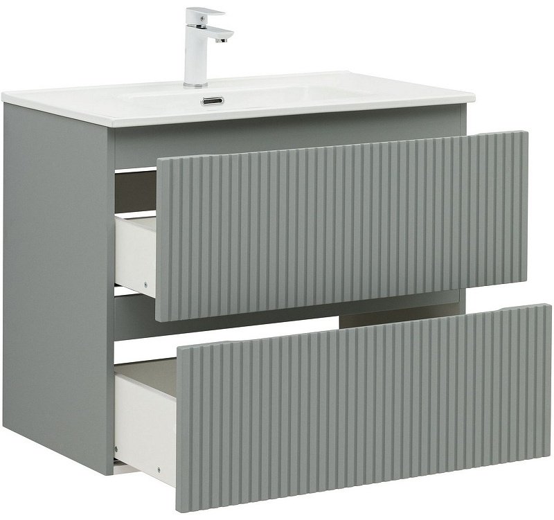 Тумба с раковиной KABINKA.KZ Flat 80 335434, 80x63.7x45.5 см, серый