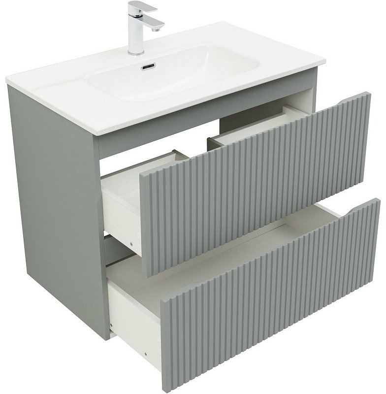 Тумба с раковиной KABINKA.KZ Flat 80 335434, 80x63.7x45.5 см, серый
