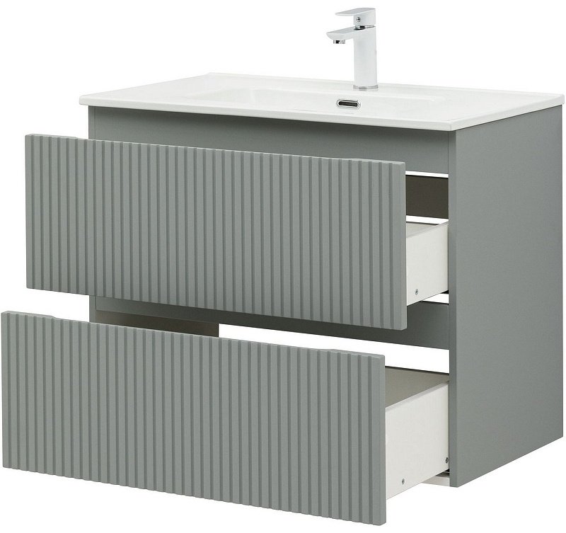 Тумба с раковиной KABINKA.KZ Flat 80 335434, 80x63.7x45.5 см, серый