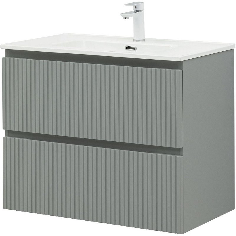 Тумба с раковиной KABINKA.KZ Flat 80 335434, 80x63.7x45.5 см, серый - ForteMarket Тумба с раковиной KABINKA.KZ Flat 80 335434, 80x63.7x45.5 см, серый купить,NaN