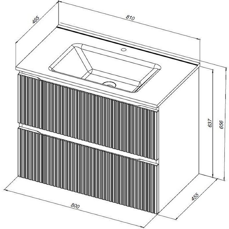 Тумба с раковиной KABINKA.KZ Flat 80 335434, 80x63.7x45.5 см, серый - ForteMarket Тумба с раковиной KABINKA.KZ Flat 80 335434, 80x63.7x45.5 см, серый купить,NaN