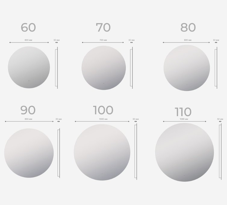 Зеркало настенное 100x100 см купить,NaN