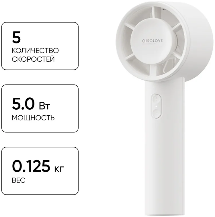 Вентилятор Aisolove F01 Handheld Fan White - ForteMarket Вентилятор Aisolove F01 Handheld Fan White купить,0