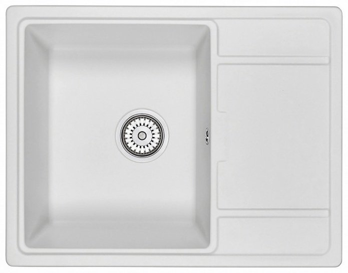 Кухонная мойка GRANULA 6503 65х50х22 см, кварцевый песок, тон белый