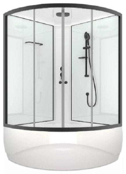 Душевая кабина KABINKA.KZ DS01VS1212HWCl00.Gt-Black, 219х120 см, высокий поддон купить,NaN