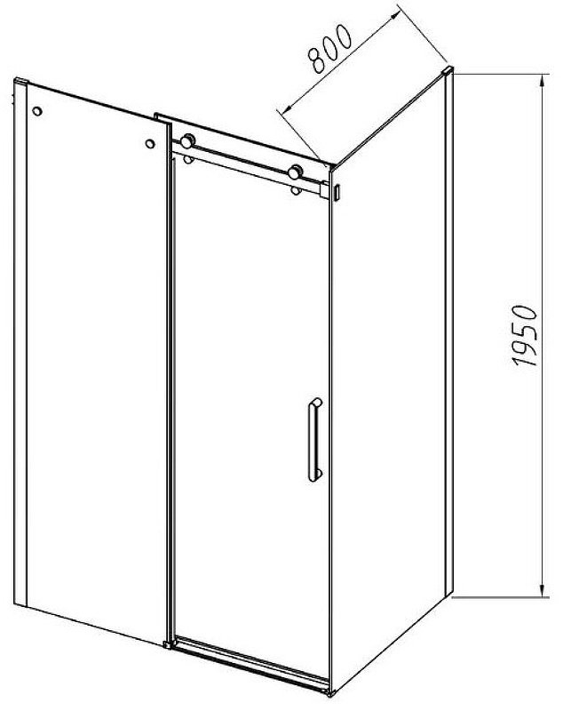 Душевое ограждение KABINKA.KZ двухстенное VSR-4CN8016CLB, 1600х1950 мм купить,NaN