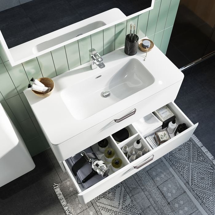 Тумба с раковиной IDDIS BRICK BRI10W1i95K / 0101000i28 , 100x50x45.5 см, белый купить,NaN