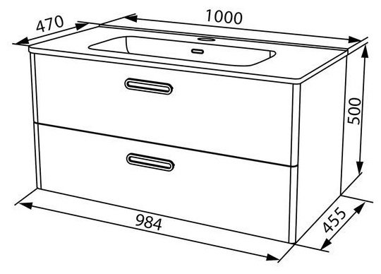 Тумба с раковиной IDDIS BRICK BRI10W1i95K / 0101000i28 , 100x50x45.5 см, белый купить,NaN