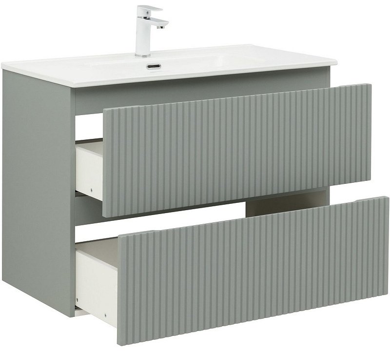 Тумба с раковиной KABINKA.KZ Flat 90 335435, 90x63.7x45.5 см, серый купить,NaN
