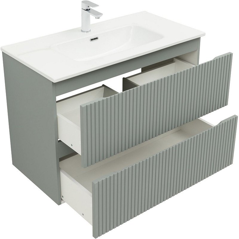 Тумба с раковиной KABINKA.KZ Flat 90 335435, 90x63.7x45.5 см, серый купить,NaN