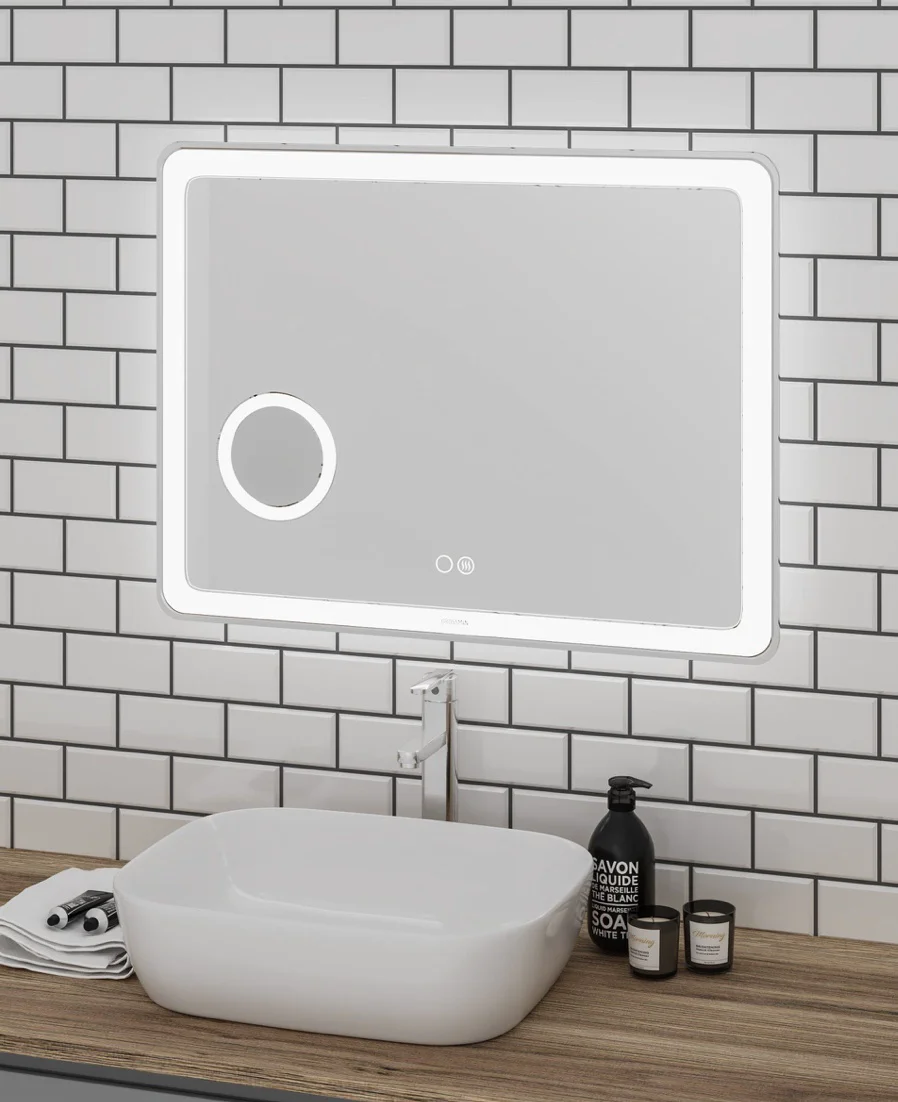 Зеркало Grossman LEO LED 80х80х4.5см серый купить,NaN
