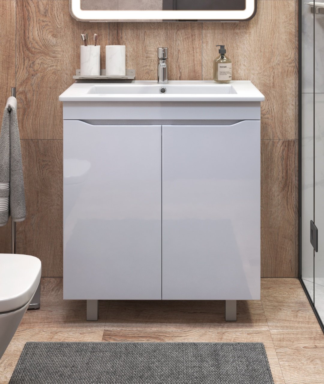 Тумба с раковиной KABINKA.KZ Grani 750, 71.8x83x45.2 см, белый купить,NaN