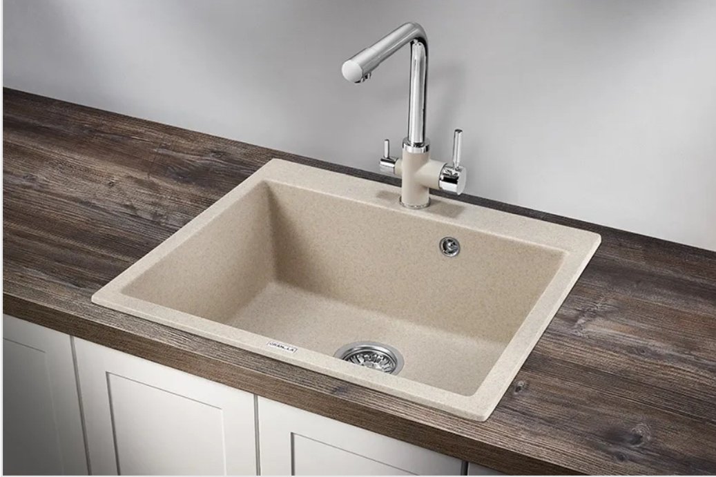 Кухонная мойка GRANULA 6001 60х52х20 см, кварцевый песок, тон пирит