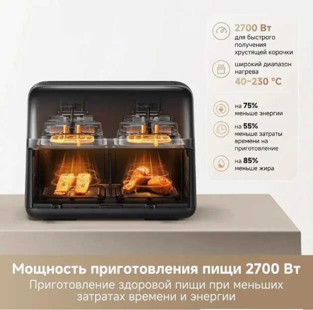 Аэрофритюрница Trouver FD20 Pro AF-5518ATB Black - ForteMarket Аэрофритюрница Trouver FD20 Pro AF-5518ATB Black купить,79436